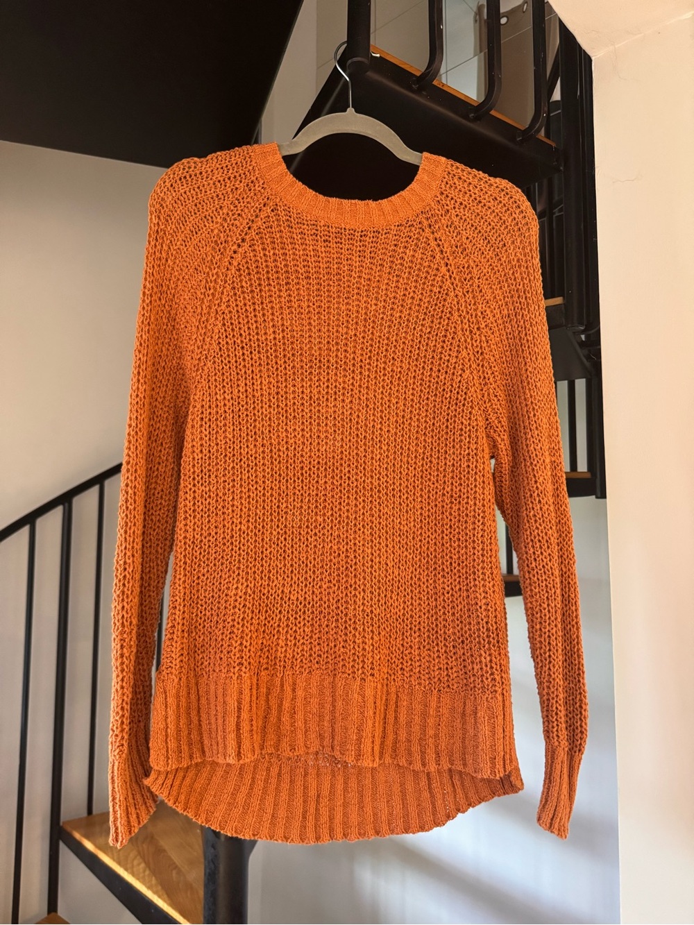 Orange knit sweater